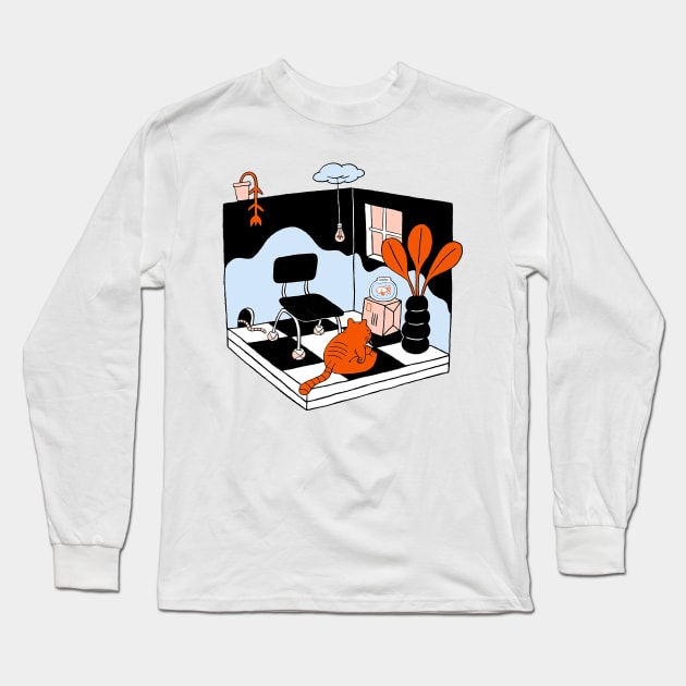 Cat Quarantine Long Sleeve T-Shirt by eilotoiu